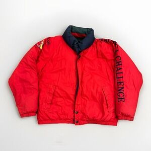 Vintage Nautica Jacket Mens XL Challenge J Class Duck Down‎ Puffer Yacht Bomber